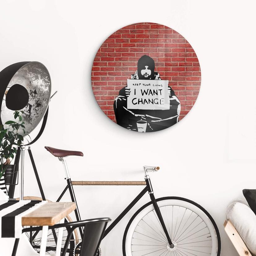 Stampa su vetro Banksy - Keep Coins