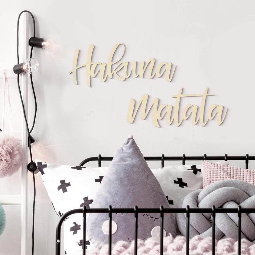 Letras de madera de álamo Hakuna Matata (2 piezas)