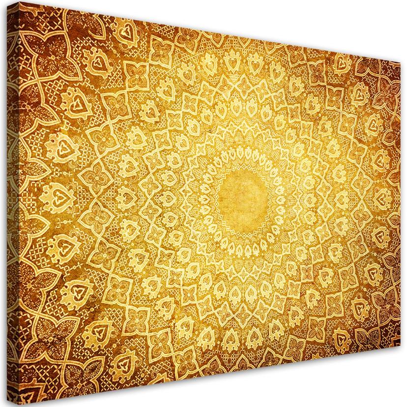 Canvasbillede, guld mandala abstraktion