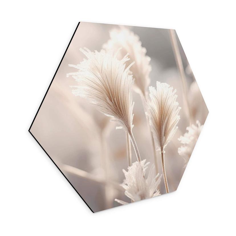 Hexagon Dibond Treechild - Pastelfarvede græsser