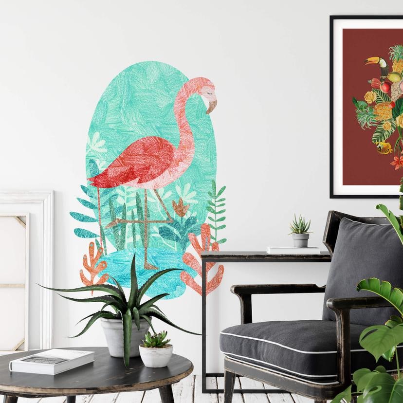 Muursticker Goed Blauw - Flamingo