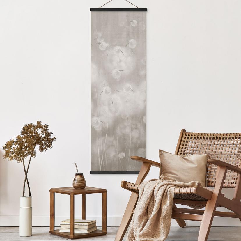 Stoffbild Pusteblumen Traum in Beige - Ms Tiff - Panorama