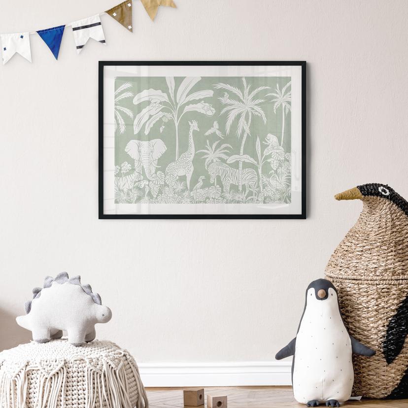 Poster animali della giungla in verde tropicale - Kikki Belle