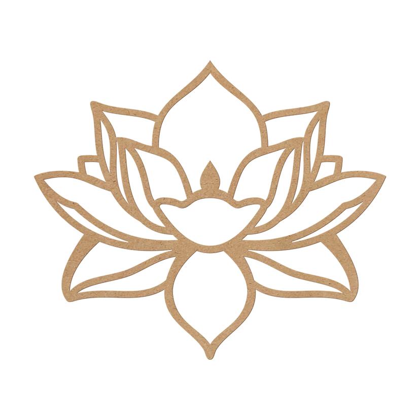MDF natur väggdekoration blomma prakt - asiatisk lotusblomma