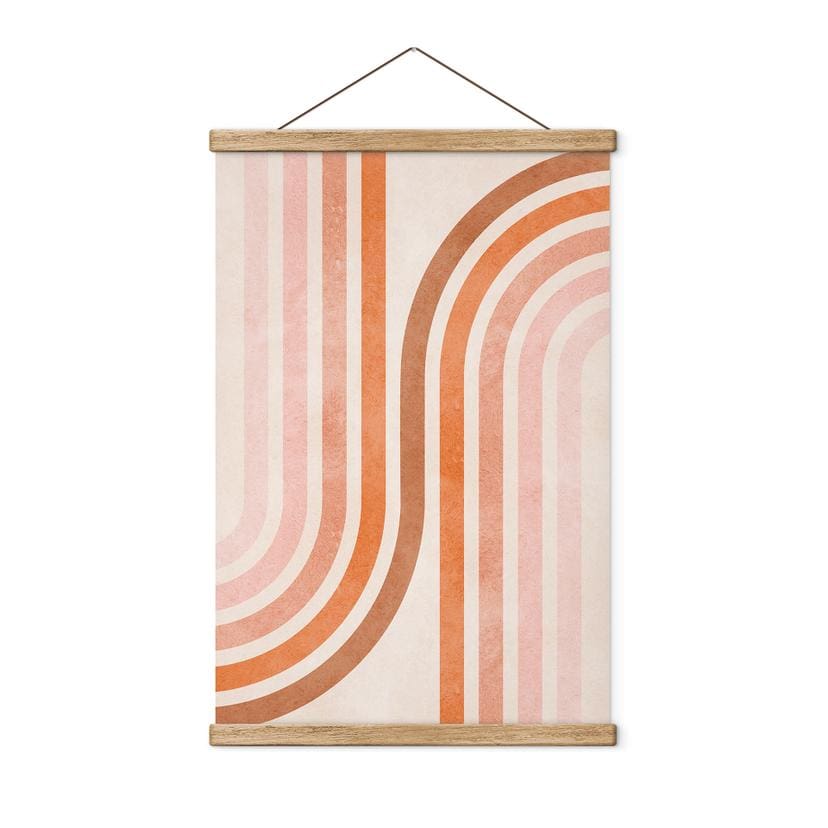 Tekstil plakat Flydende geometri i retrolook | Boho Billede - Costa