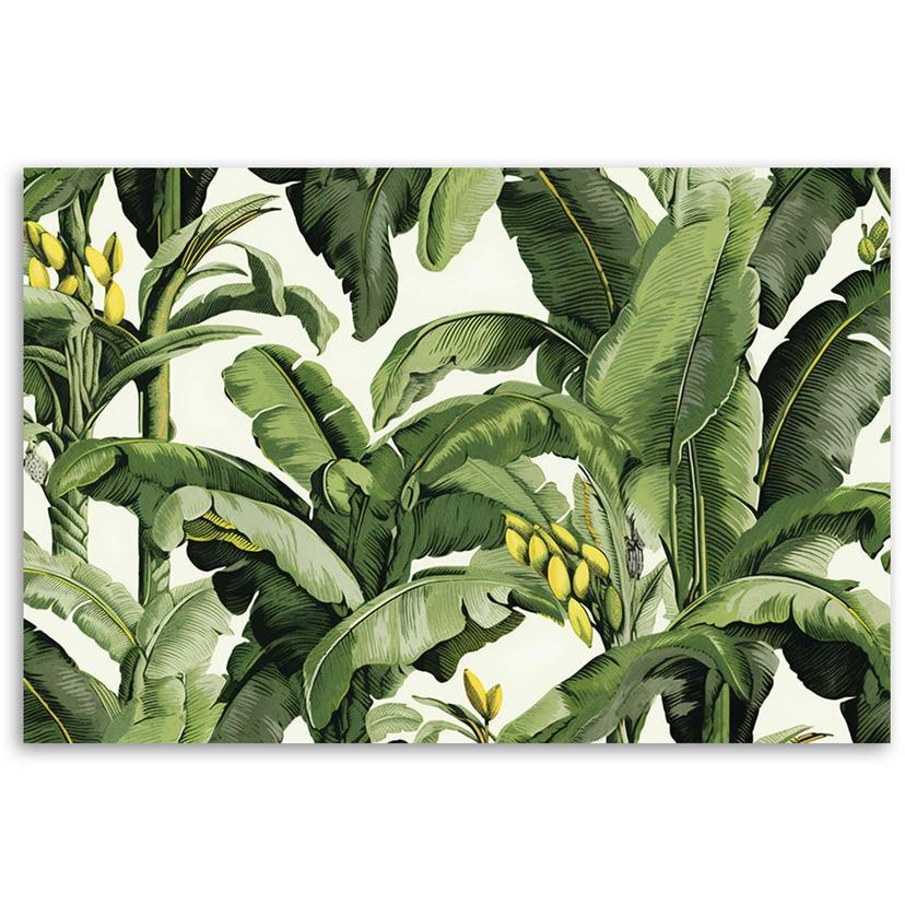 Leinwandbild, Grüne Bananenblätter