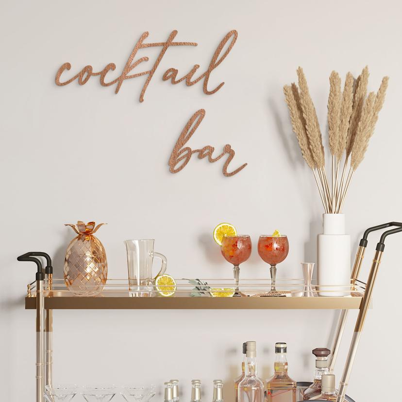 Træ vægdekoration mahogni finer Cocktail Bar