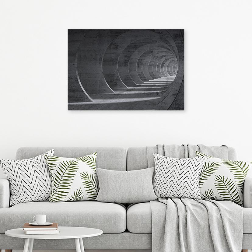 Stampe su tela, Tunnel 3D grigio