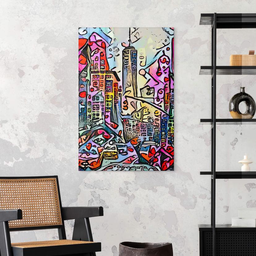 Stampa su vetro acrilico Zamart - Empire State Building di New York - stile Rizzi