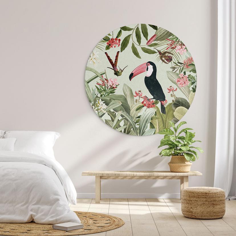 Cerchio a muro Tucano in una giungla paradisiaca - UN Designs