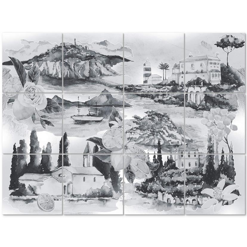 Adesivi piastrelle Paesaggi - Set 12 pz.