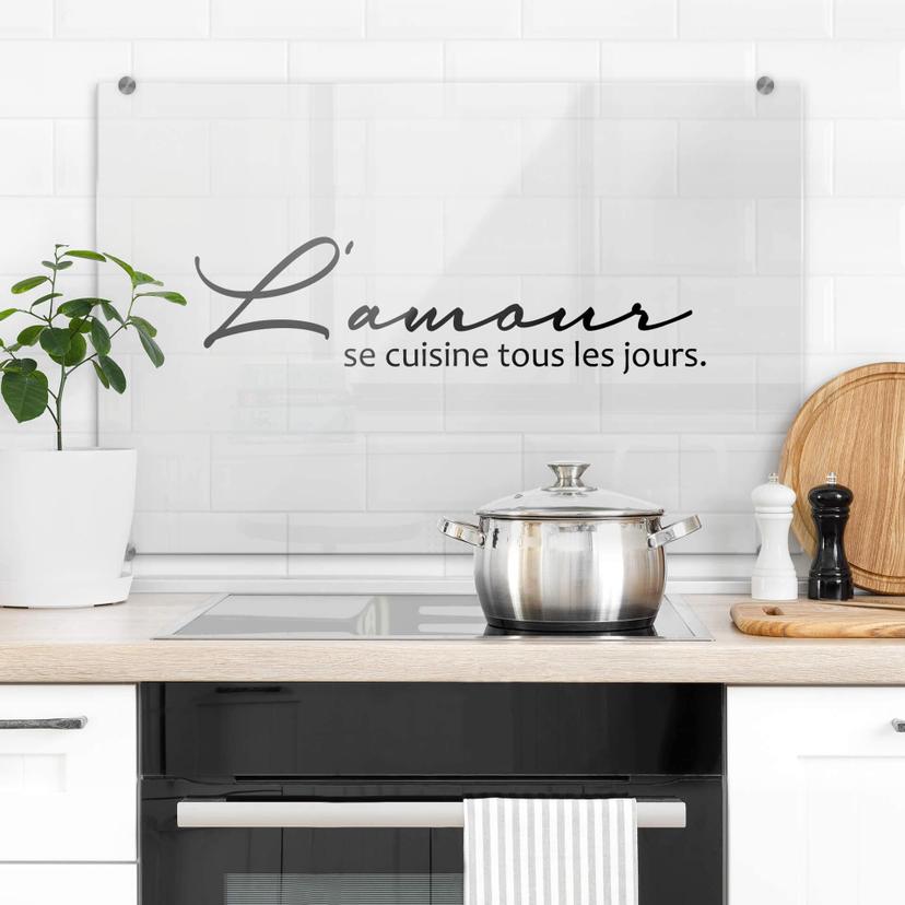 Crédence l'amour se cuisine tous les jours