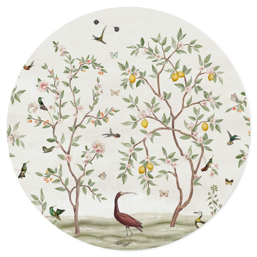Sir Edward - Adesivo murale con cineserie a forma di albero di limone - Rotondo