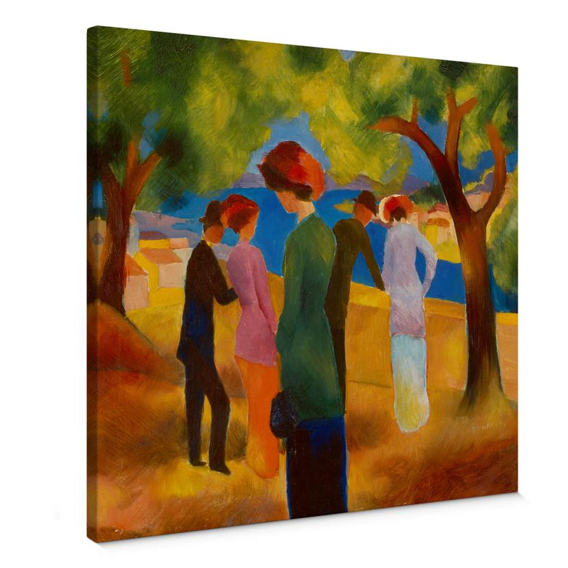 Lienzo Macke - Dama con chaqueta verde