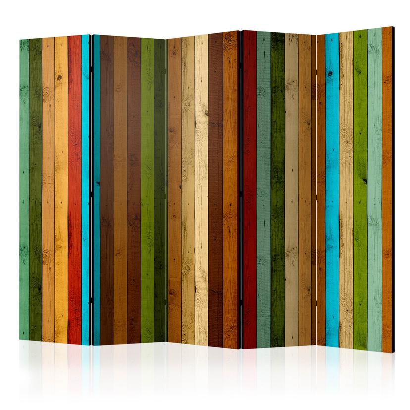Schermo divisorio - Arcobaleno in legno, 3 pezzi