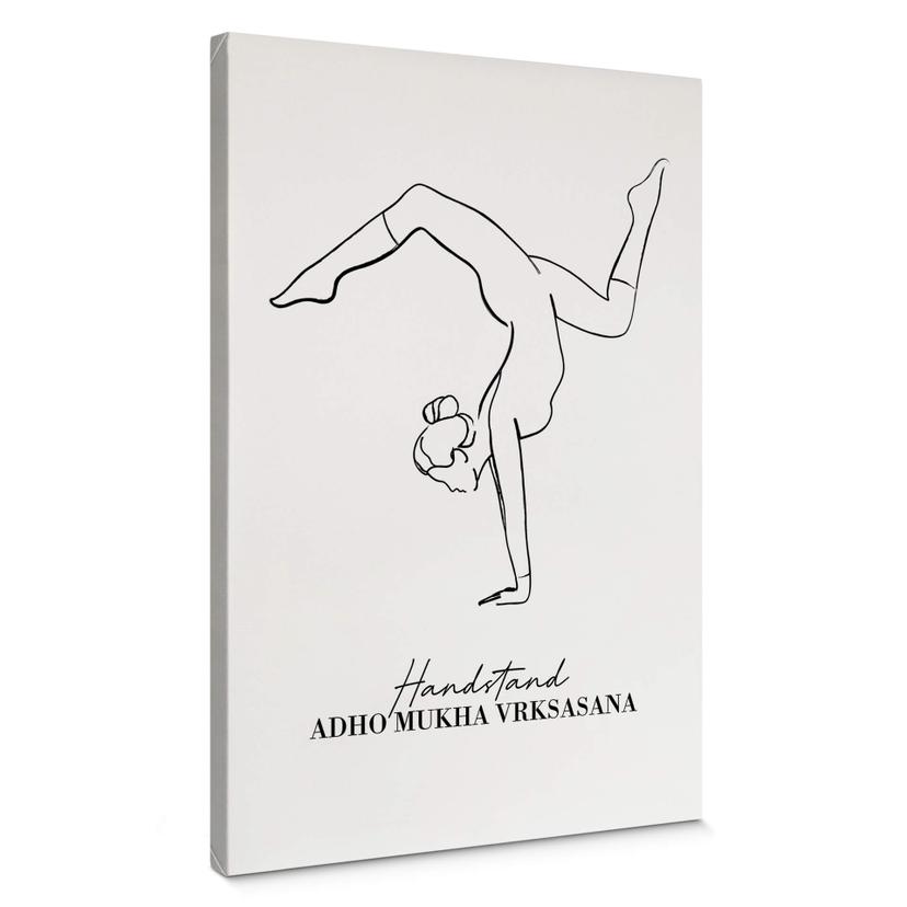 Tableau sur toile Yoga - Posture sur les mains - Line Art