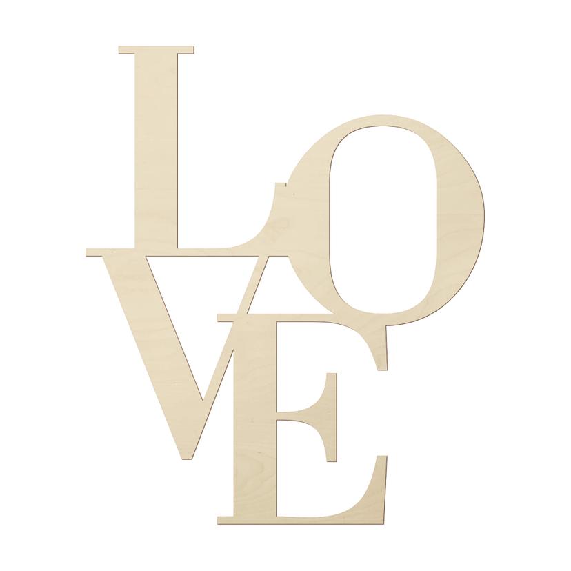 Wanddecoratie Populierenhout - LOVE
