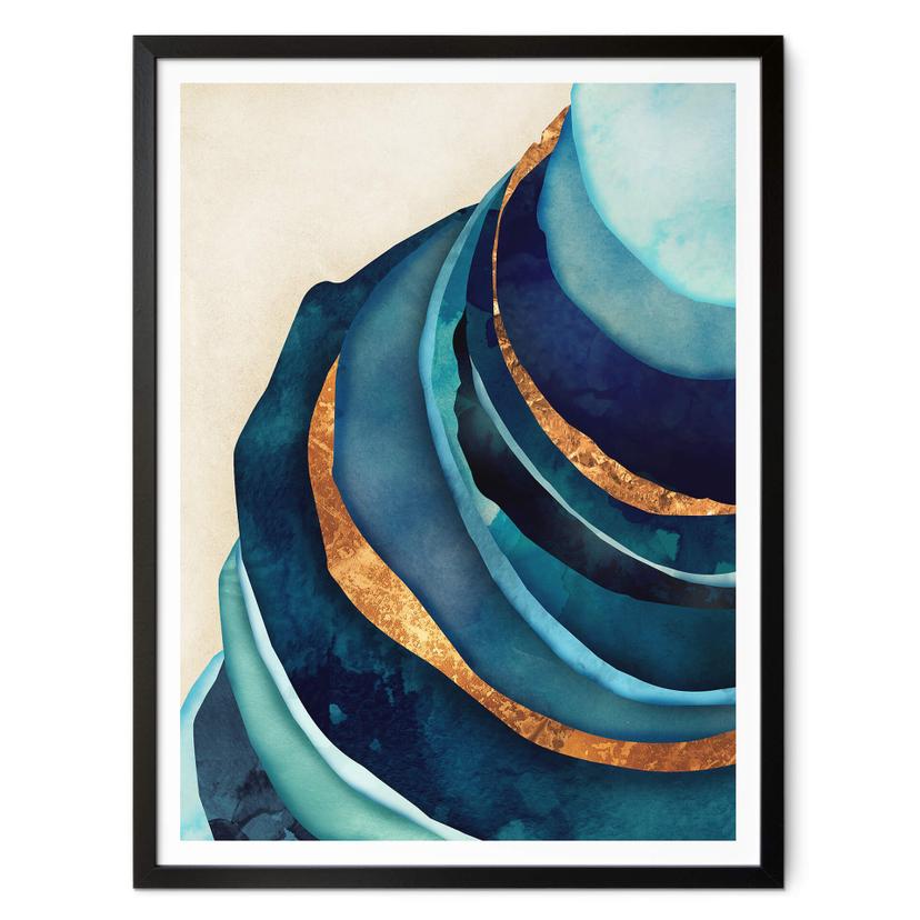 Poster SpaceFrog Designs - bleu et or