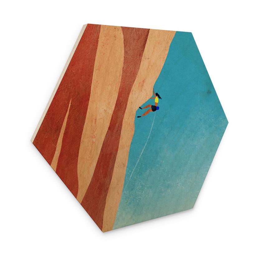 Hexagon-Holzbild Klettern am Grand Canyon - Rivers
