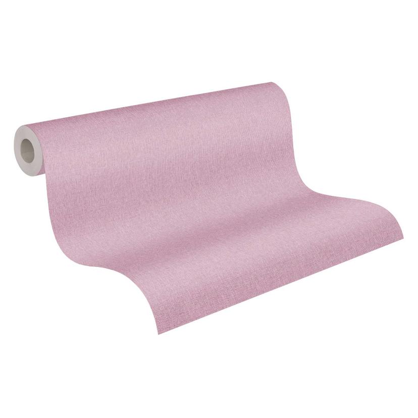Papel pintado simple con textura textil en rosa - papel pintado no tejido moderno