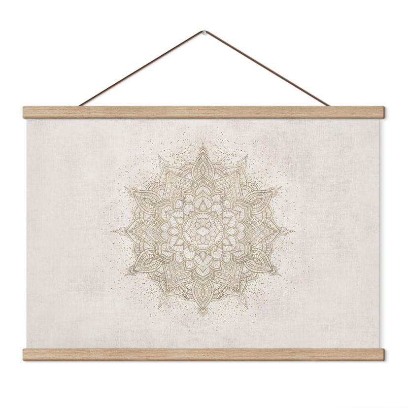 Textielposter Boho-ornament in linnenlook - Bloomery Decor