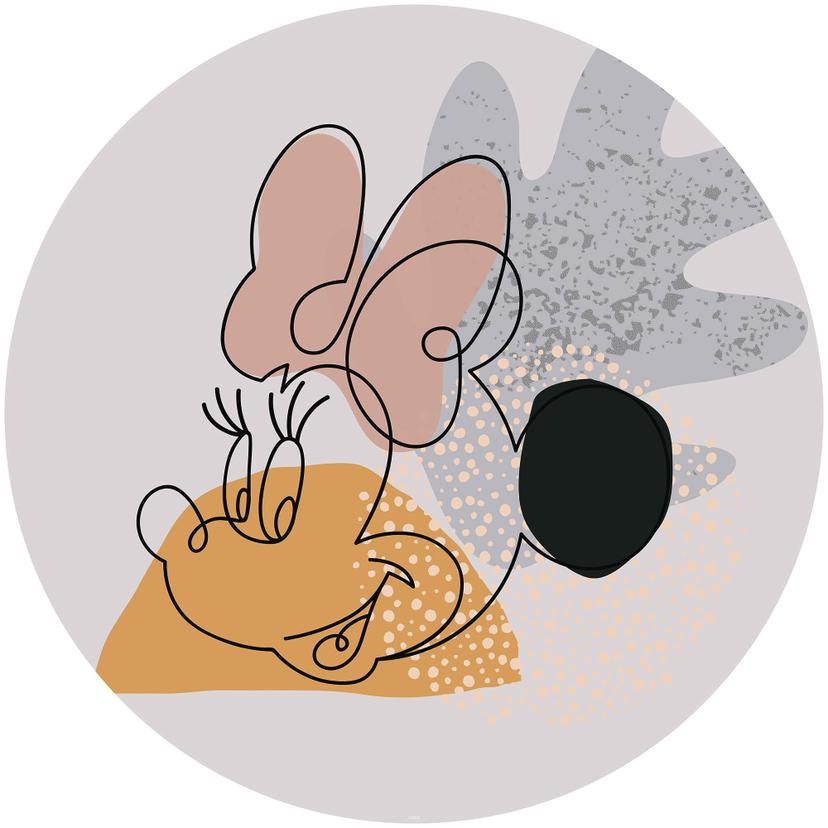 Selvklæbende tapet - Minnie Line Art - 125 x 125 cm