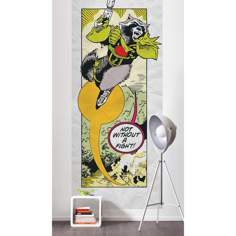 Papier peint - Guardians Retro Comic Rocket Raccoon - 100 x 250 cm
