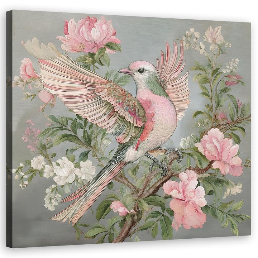 Leinwandbild Shabby Chic Vogel