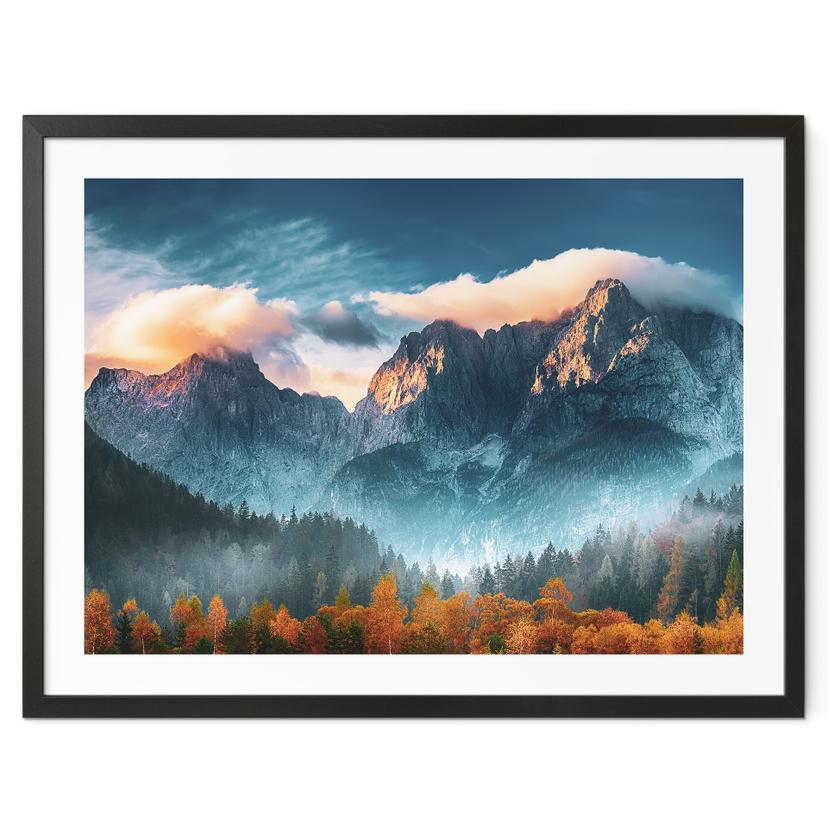 Plakat Efterårslandskab på toppen af Triglav i de julianske alper