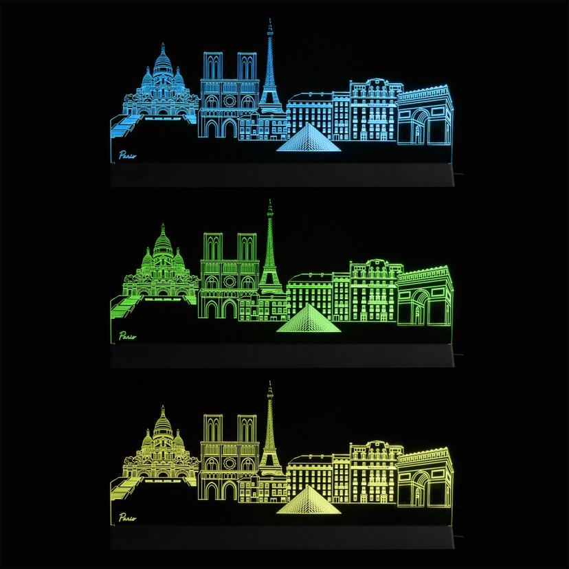 Decorazione LED Skyline Parigi