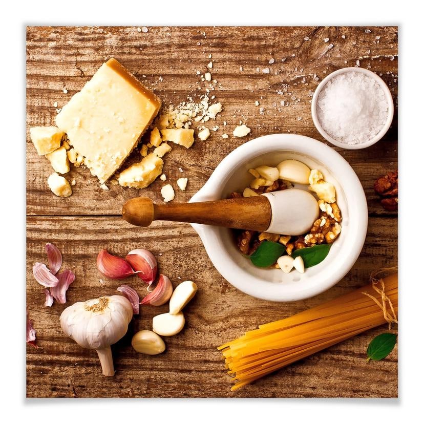 Poster Laercio - Ricetta del pesto - quadrato