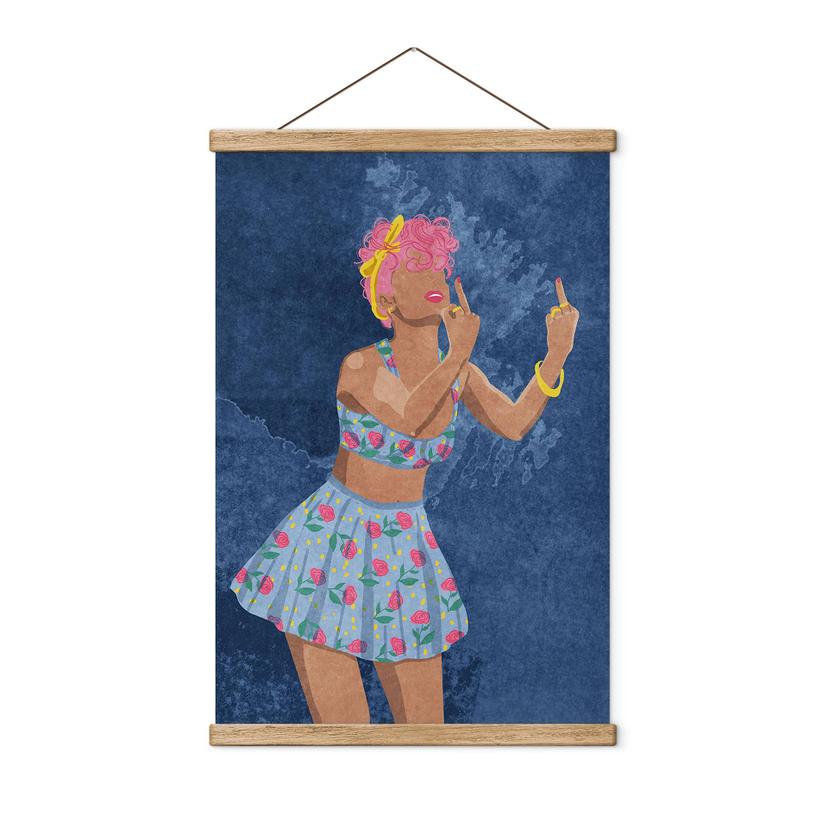 Tekstil plakat Rockabilly Girl: Ikke din pige | Feminisme - Oltmanns