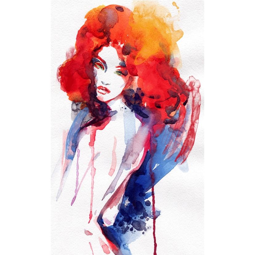 Fotomurale Donna dai capelli rosso fiamma
