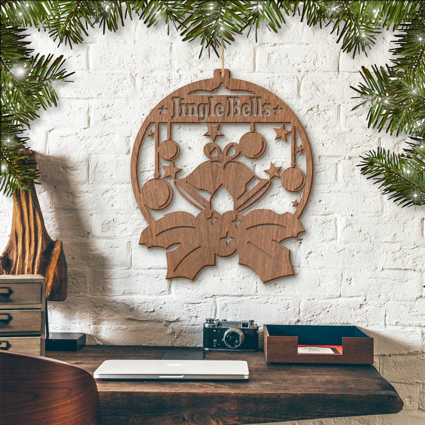 Arte en madera de caoba - Jingle Bells