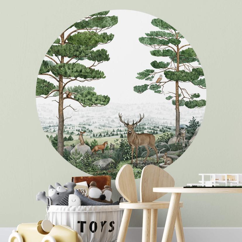 Kikki Belle Wallsticker - Dyreeventyr på landet - Rund