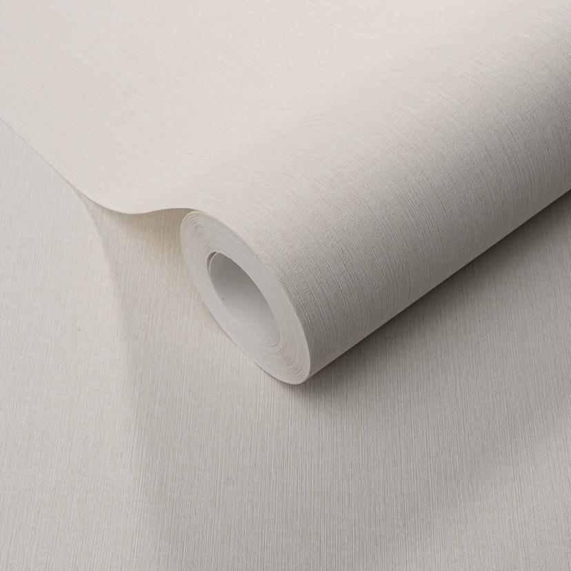Papel pintado no tejido con textura longitudinal fina en color crema