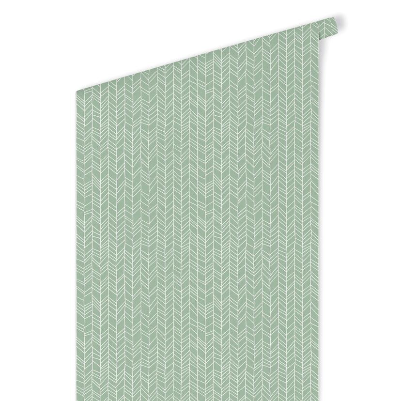 Papier peint à motifs - Lignes abstraites - vert