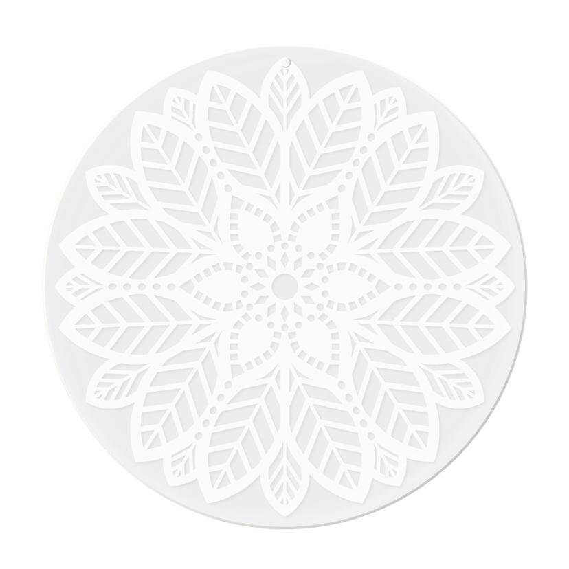 Quadro in vetro acrilico, immagine per finestra da appendere Mandala flower - rotondo