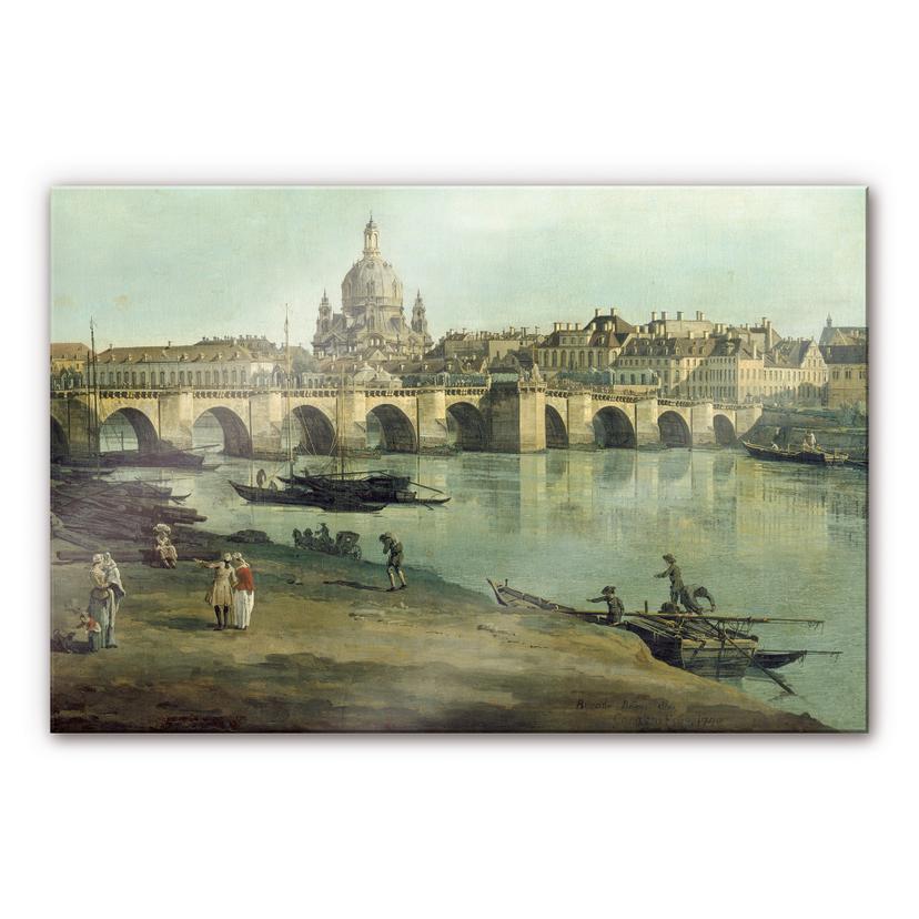 Akrylbillede Canaletto - Dresden fra Elbens højre bred