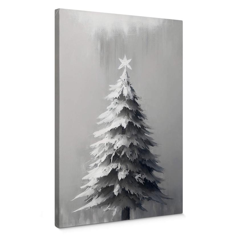 Lienzo Árbol de Navidad cubierto de nieve - Treechild
