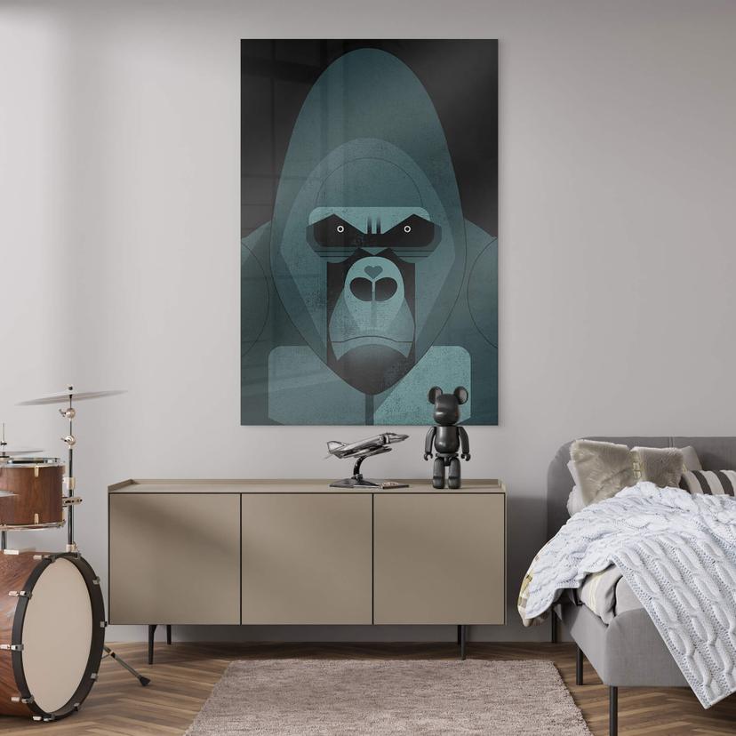 Tableau sur verre acrylique Gorilla - Braun