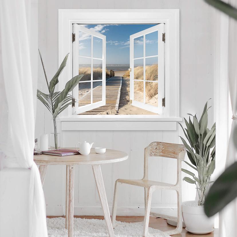 3D Wallsticker vindue firkantet - Ved Østersøen