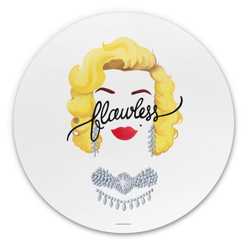 Tableau sur alu-Dibond rond Tohmé - Flawless Marilyn