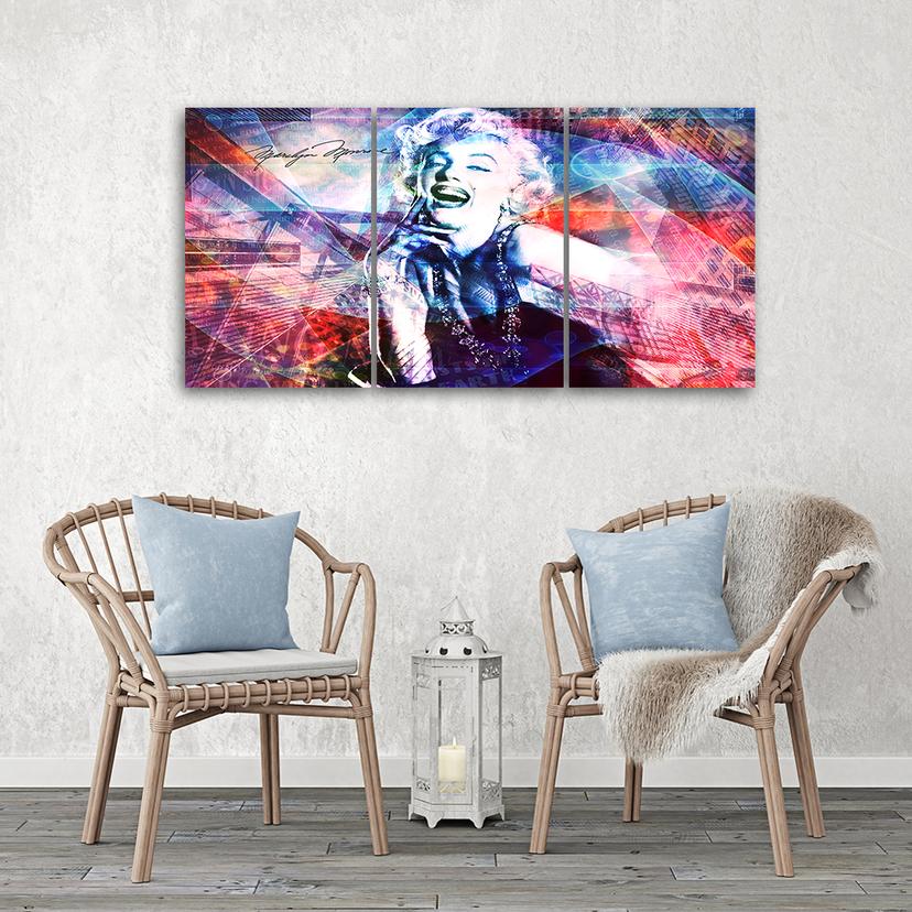 Stampa su tela in 3 parti, Marilyn Monroe