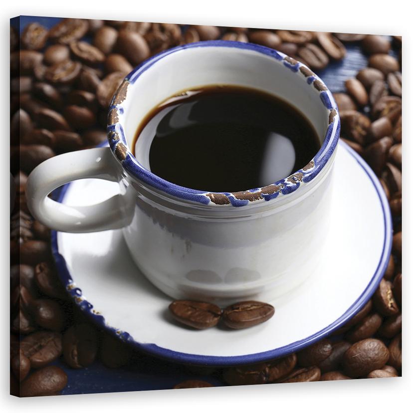 Canvasbillede, kop sort kaffe