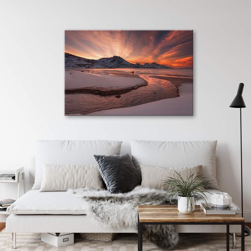 Tableau sur verre acrylique Zakravsky - Coucher du soleil doré