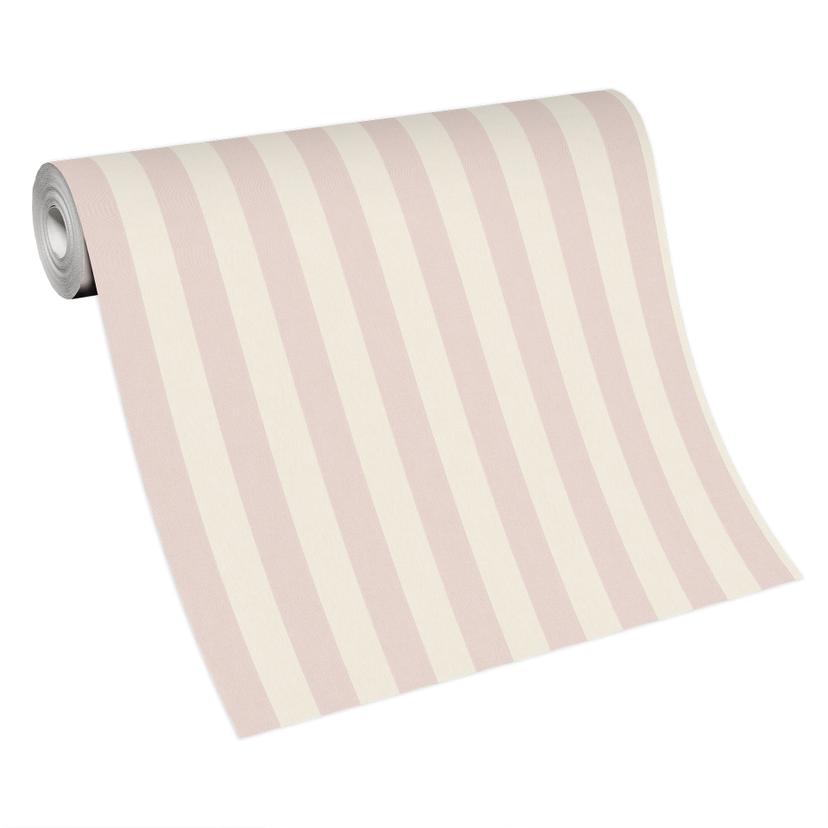 Carta da parati a righe Erismann Versailles beige, rosa