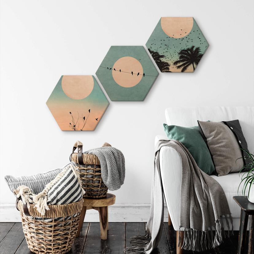 Hexagon Hout - Kubistika - Moon