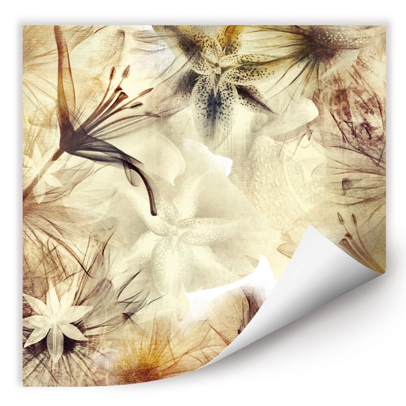 Poster autocollant - W - Fleurs Nébuleuses