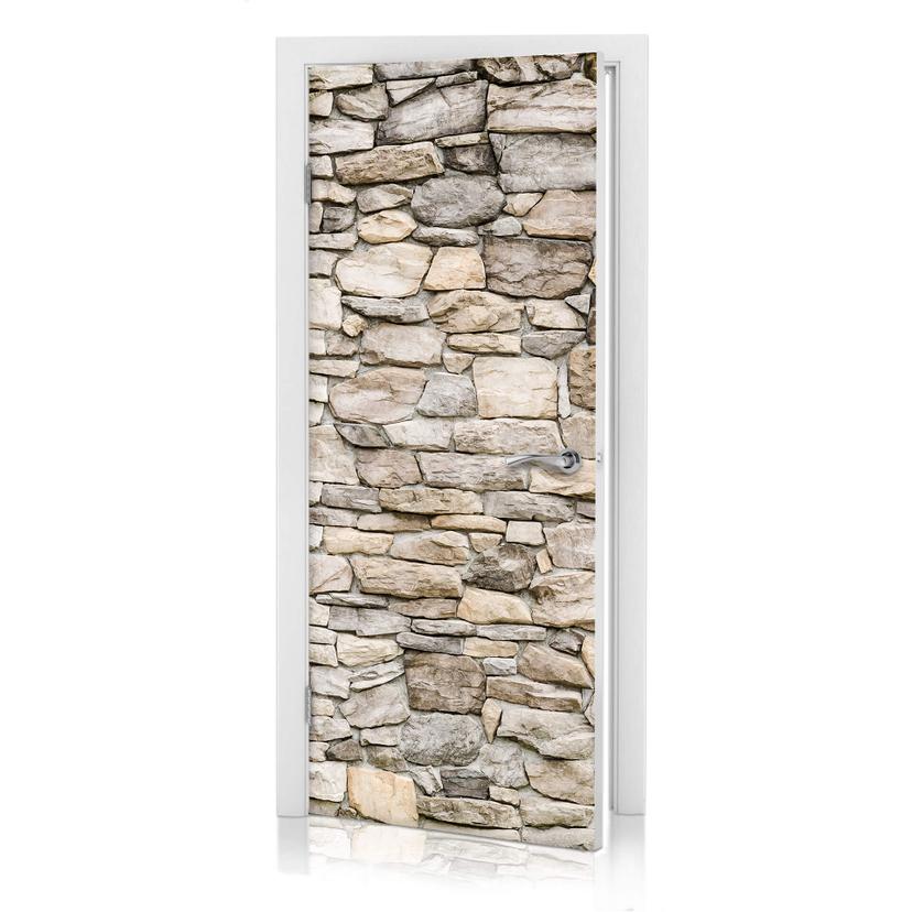 Diseño de puerta - muro de piedra